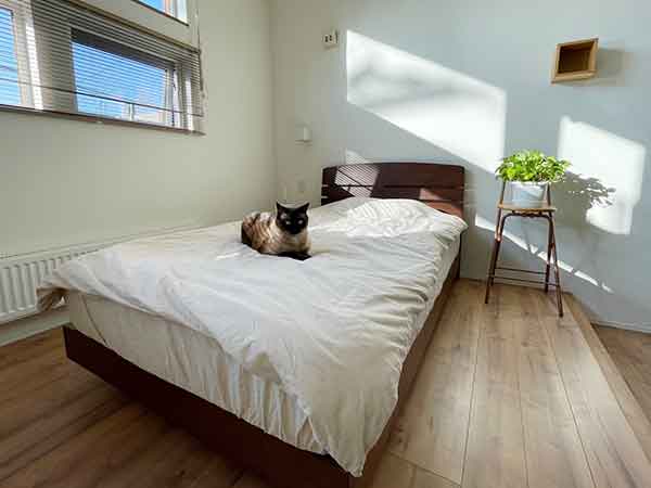 一人暮らし用一戸建てのベッドルーム